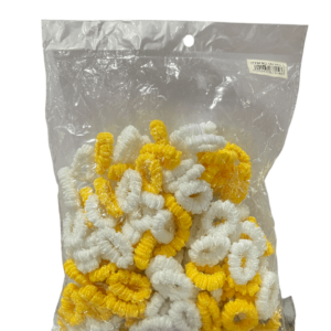 Gomitas para el pelo blanca y amarrilla