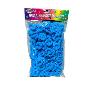Gomita de pelo enroscada azul KL-604