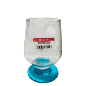 Vaso de cristal con base azul 0254