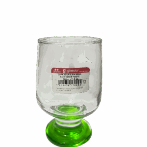 Vaso de cristal con base verde