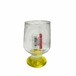 Vaso de cristal con base amarilla