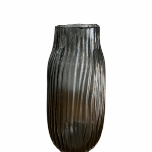 florero de cristal negro grande