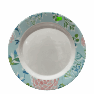 Plato con diseño floral azul