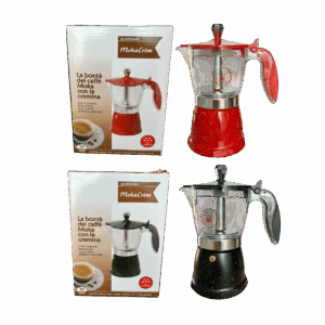 GRECA 6 TAZAS JO-164-6 NEGRO Y ROJO 36/1