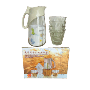 SET DE JARRA CON VASO DE CRISTAL 5PCS JO-270 12/1