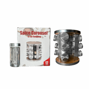 ENVASE PARA ESPECIAS GIRATORIO BASE MADERA 12PCS JO-168 9/1